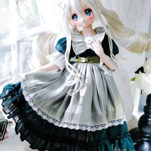 ドールウィッグ*ロングヘアー*ディープブルー*9～9.5インチ