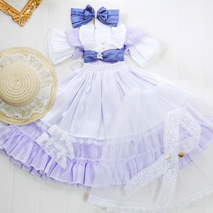 ハンドメイド　ドールワンピース　ワンピース　約90cm(4T) 22センチドールサイズの服919 ハンドメイド 花柄ワンピース