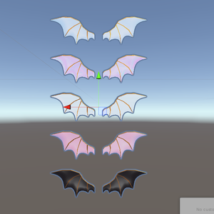 VRChat想定　アバター用　Devil`s wing　5種アセット