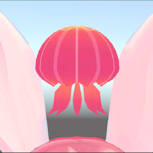 VRChat想定　追従型ペット　ふわふわお散歩クラゲ