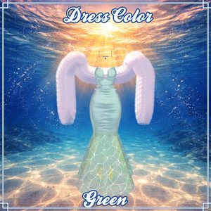 VRC想定 マーメイドドレス　アクアベイルドレスアセット(Aqua Veil Dress Asset) 缩略图 20