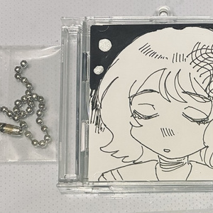 CD jacket-style original artwork keychain