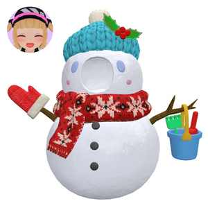 顔はめスノーマンFace-in-the-hole snowman by henomohesan