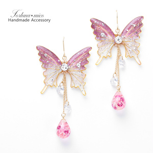 胡蝶~Pink Gradation~(c19) ピアス/イヤリング/ノンホールピアス/樹脂ピアス