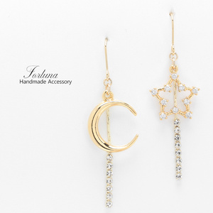 月と星(1086) ピアス/イヤリング/ノンホールピアス/樹脂ピアス