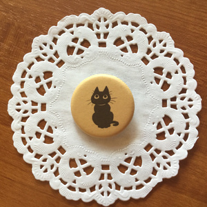 黒猫 クッキー缶バッジ