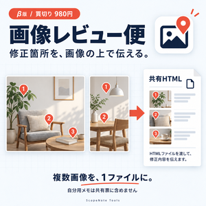 画像レビュー便 β版｜複数画像の修正指示を1つのHTMLで共有