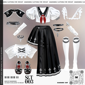 ❰Setup❱ 7アバター対応 Set_003 Maid School uniform 缩略图 3
