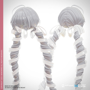 ❰Hair❱ 9アバター対応 Hair_004 ribbon whirl twintail hair 缩略图 4