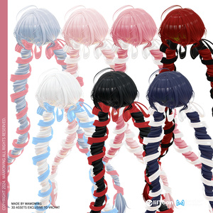 ❰Hair❱ 9アバター対応 Hair_004 ribbon whirl twintail hair 缩略图 12