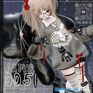 ❰Setup❱ 9アバター対応 Set_005 Big cat Collar knit setup