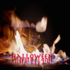 血が流れる光るハロウィンタイトル (4K)