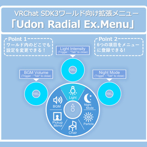 VRChatワールド向け拡張メニュー「Udon Radial Ex.Menu」 [SDK3]