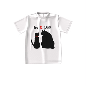 Jin&Don Black Cat Big Silhouette T-Shirt