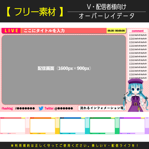 【フリー素材】ゲーム配信画面オーバーレイ(ドット柄）