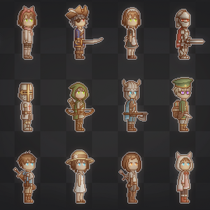 カスタマイズ可能なドット絵キャラクター
