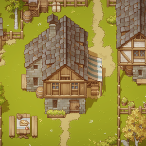 ドット絵のトップダウン素材集～村～