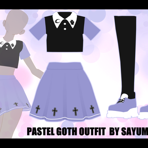 VRChat + MMD] pastel goth outfit