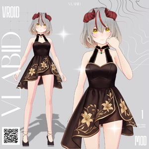 【VRoid正式版】Golden Blossom Set 【VRoid Outfit, Texture, Customitem】
