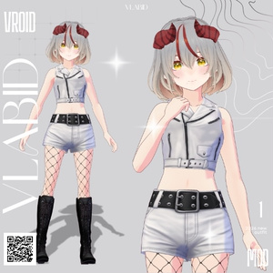 Silver Riot Outfit Cyber Outfit VRoid Texture VRoid Outfit VRoid Studio Customitem
