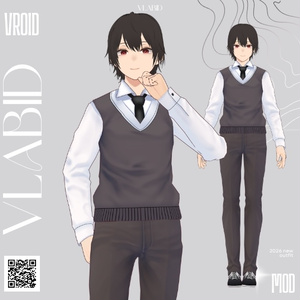Classic Gray Knit Vest Outfit VRoid Studio VRoid Clothes VTuber Fashion VRM VRoid Texture Kawaii Outfit Casual Outfit Customitem VTuber Asset VRM Vtuber Fashion Formal Outfit  Uniform Outfit 