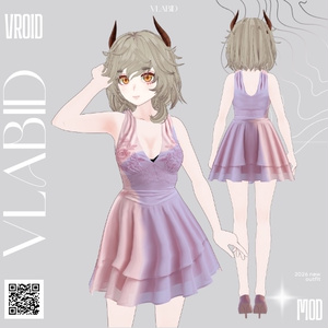 VRoid Clothes Daily Outfit VRoid Studio Kawaii Dress Dresses Pink Dress VRoid VTuber Fashion VRM VTuber Asset VRoid Texture Customitem Kawaii Outfit Cute Outfit Clothes VRoid Kawaii 