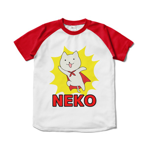 ダミアンの『スーパーネコ』ラグランTシャツ