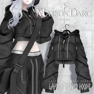 ♞ LAYERED CROPPED HOODIE ♞