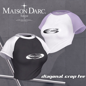 ♘Diagonal Crop Tee 缩略图 5