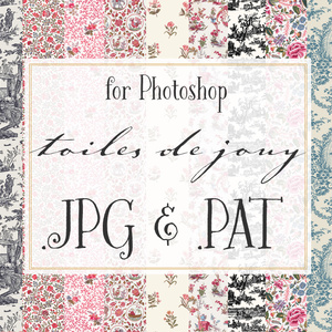 Photoshopパターン　Toilesdejouy フレンチクラシックなシームレスパターン素材