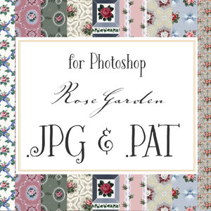 Photoshopパターン　Rosegarden バラ模様のシームレスパターン素材