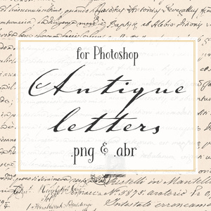 【無料】Photoshopブラシ　アンティークレター　Antiqueletters【png,abr】