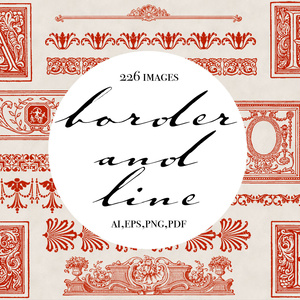 【ベクター】Border and line 見出し装飾と罫線【png】