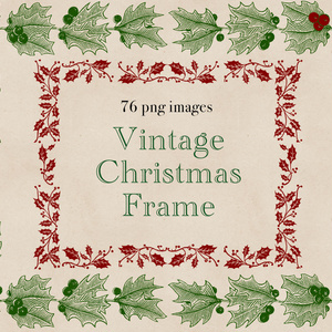 【ベクター】クリスマスフレーム Vintage Christmas Frame 76枚【png】