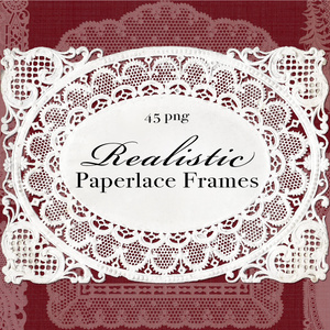 リアルなペーパーレースフレーム Realistic paperlace frames【透過png】