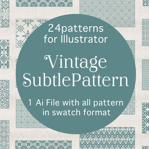 【For Illustrator】Vintage Subtle Pattern さりげない背景パターン【スウォッチ】
