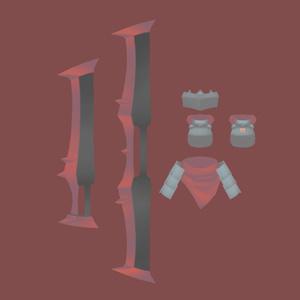 VRChat props] Red armor set