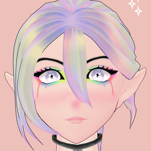 kawaii crying rainbow witch/mage make up