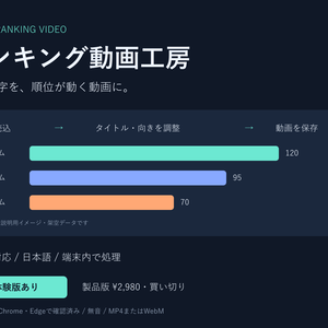 ランキング動画工房｜CSVから比較動画を作成【無料体験版あり】