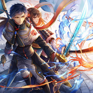 BRAVE CREST 蒼炎と紅炎が舞う B2タペストリー