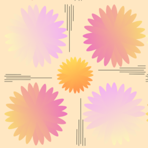 秋花模様 ピンク オレンジ