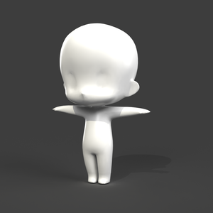 【無料サンプル】デフォルメ素体 3Dモデル - 編集・改変用ベース