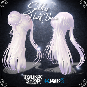 お団子ハーフアップ『Silky half bun』【3Dヘアモデル】