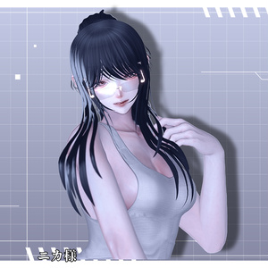 お団子ハーフアップ『Silky half bun』【3Dヘアモデル】 缩略图 6