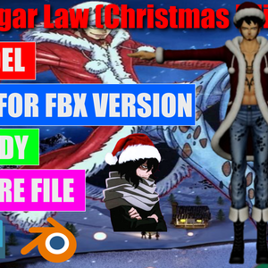 【3D Model】トラファルガー・ロー (クリスマス) - Trafalgar Law (Christmas) 【FBX / OBJ】