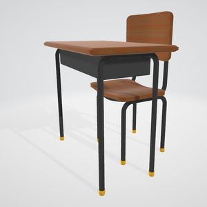 【FBX】教室のシンプルな椅子と机