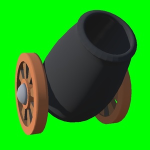 【FBX　大砲2種類　固定大砲＆タイヤ大砲　武器