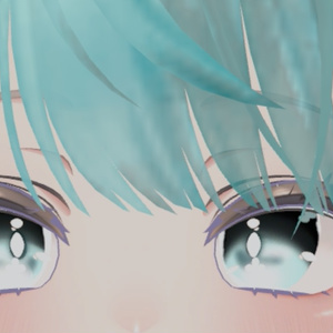 マヌカ試作 アイテクスチャ 煌めく水色 Manuka prototype eye texture, shimmering light blue