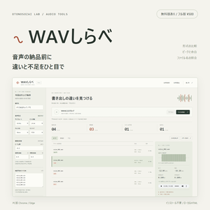 【無料版あり】WAVしらべ｜音声の納品前チェック｜形式・余白・ファイル不足