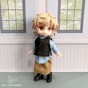 1/6ドールサイズ 本革トランクケース：キャメル - mon_shoemaking